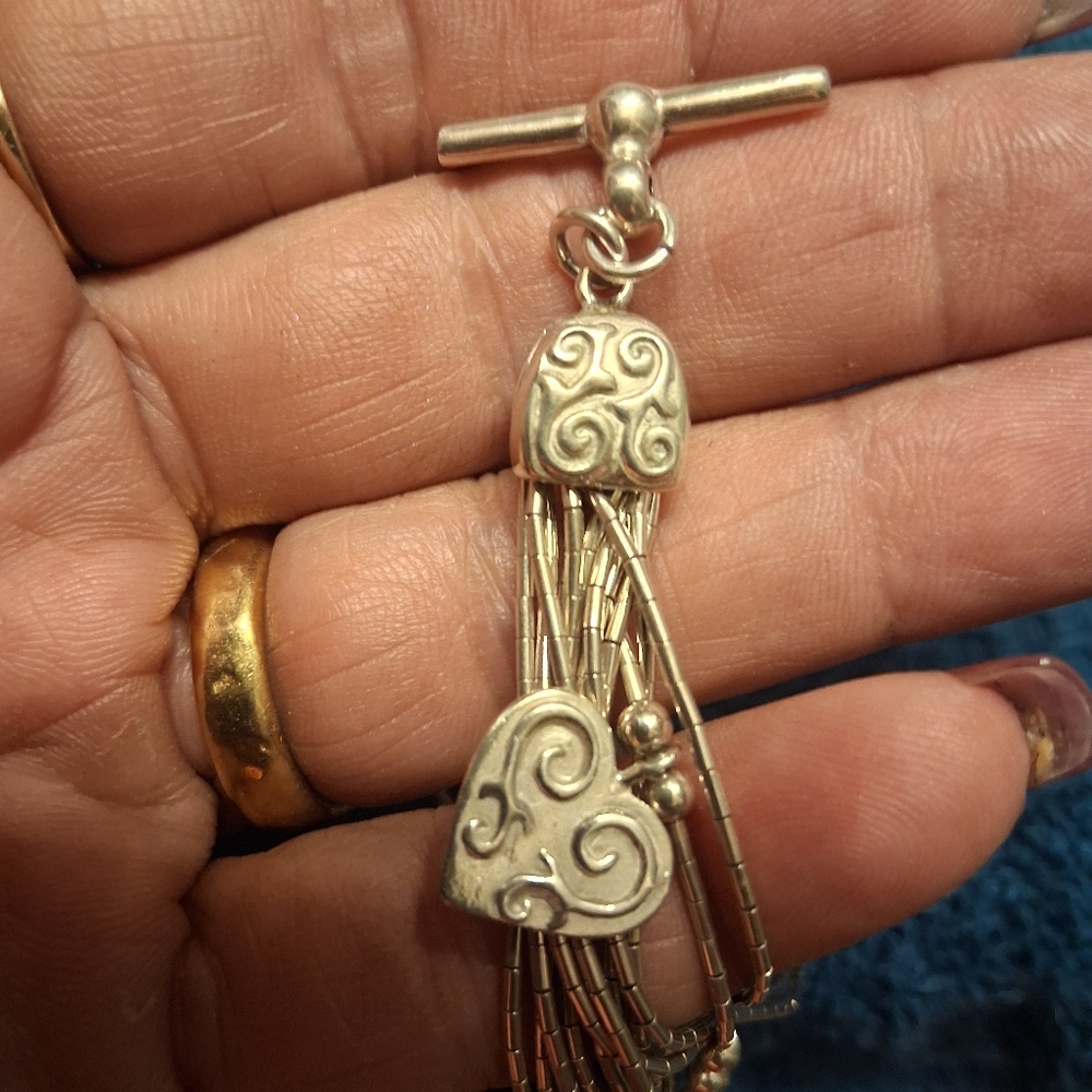 Gorgeous Vintage Shube Dakota West Sterling Heart Toggle Bracelet/20grams - Picture 7 of 10